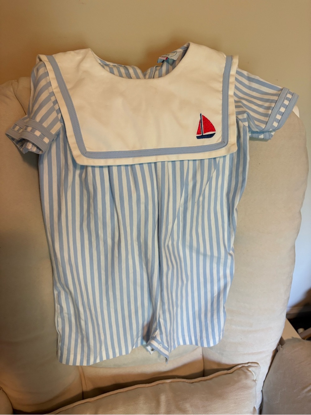 Striped Sailor Baby Romper